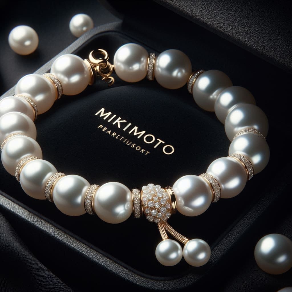 La exquisita belleza del brazalete de perlas Mikimoto